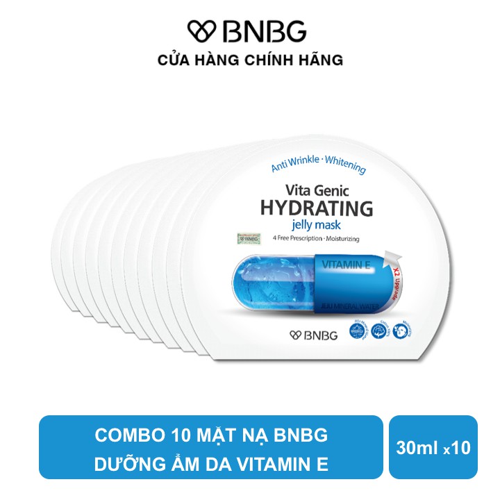 Combo 10 mặt nạ dưỡng ẩm cho da BNBG Hydrating Vita Genic Jelly Mask 30mlx10