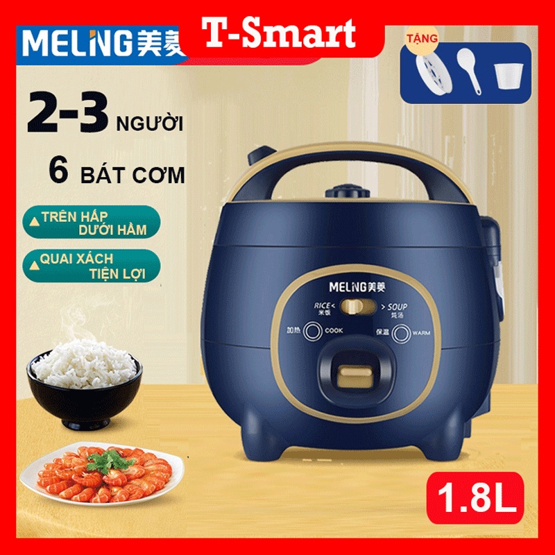 Nồi cơm điện mini MEILING MD-DC1826 1.8L đa năng, Nấu cơm, Nấu cháo, Hầm xương, Luộc rau củ quả tiện lợi