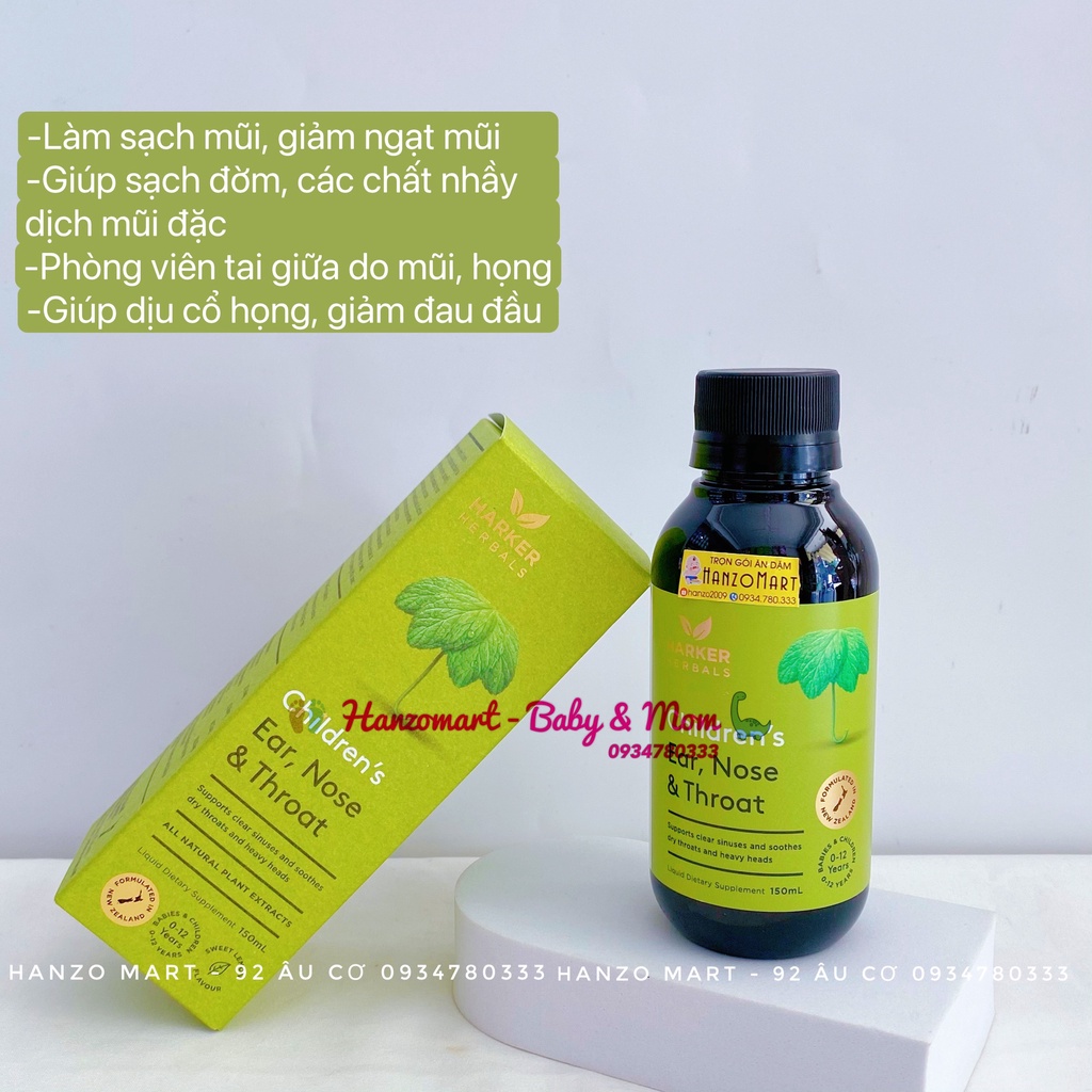 Harker xanh lá Siro Tai Mũi Họng Herbals Ear, Nose &amp; Throat New Zealand 150ml