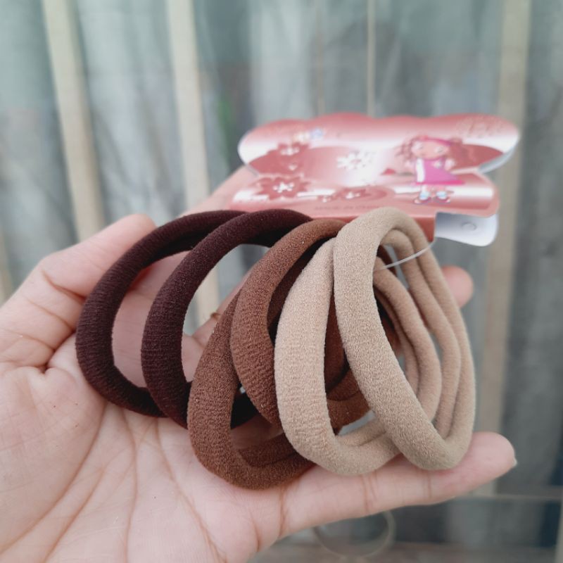 Tép 6 dây cột tóc tone màu nâu