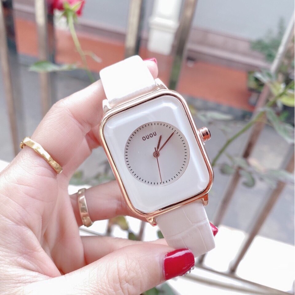 Đồng hồ thời trang nữ OUOU OU01 dây da êm tay, nhiều màu dể dạng phố đổ | BigBuy360 - bigbuy360.vn