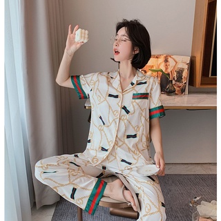 Bộ Lụa Mặc Nhà Pijama Nữ Chất Lụa Cao Cấp Mát Mềm Mịn Elsa Pijama