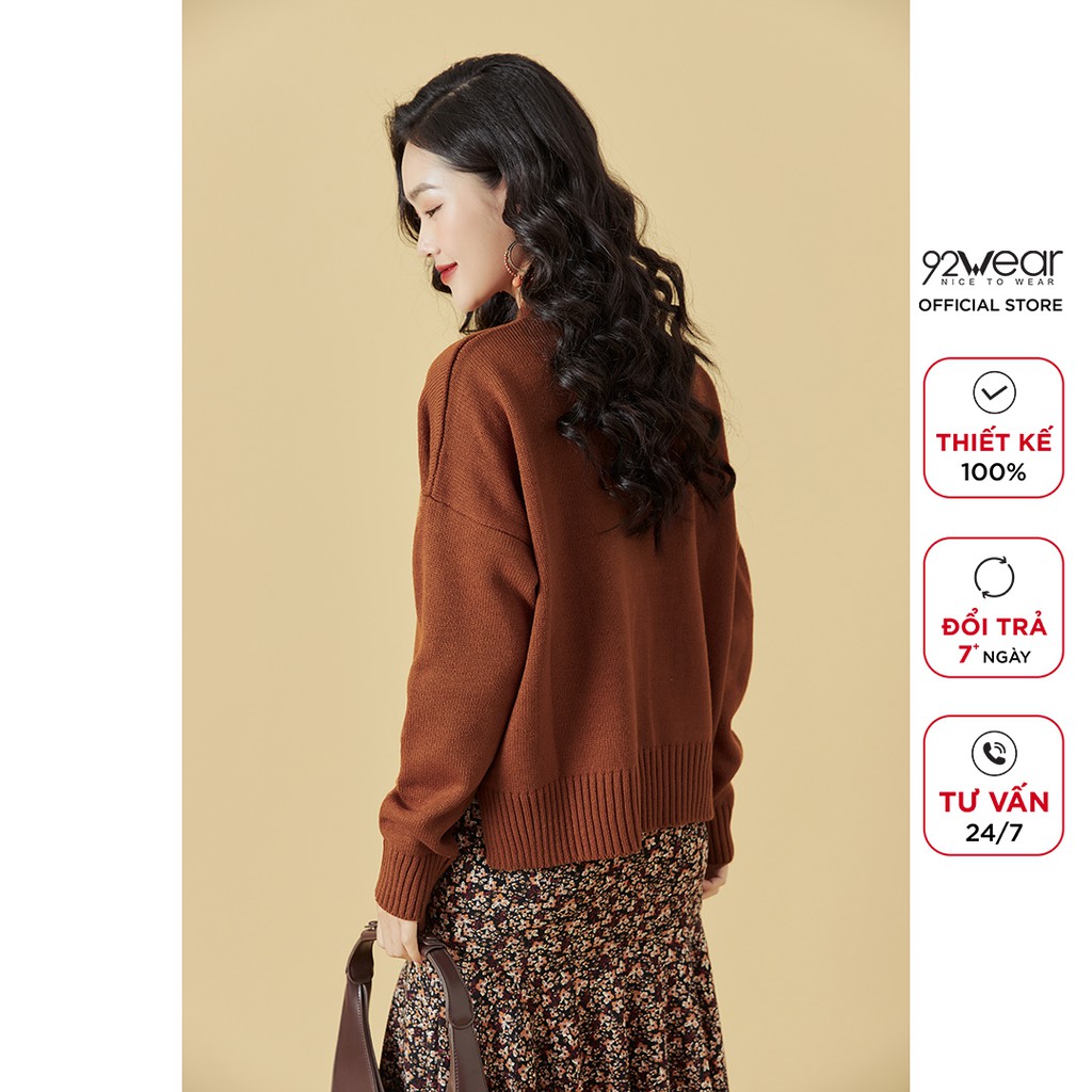 Áo len nữ dài tay 92WEAR, phong cách hàn quốc trẻ trung ALA0054 | BigBuy360 - bigbuy360.vn