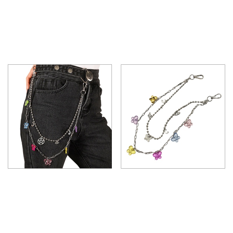 Xiangbao Ví Dây Xích Dày Phong Cách Punk Hip Hop Cho Nữ