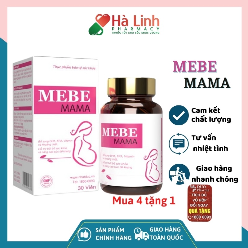 Vitamin tổng hợp MEBE MAMA 30 viên, thực phẩm bổ sung sắt và khoáng chất cho bà bầu, phụ nữ sau sinh [Mua 4 tặng 1]