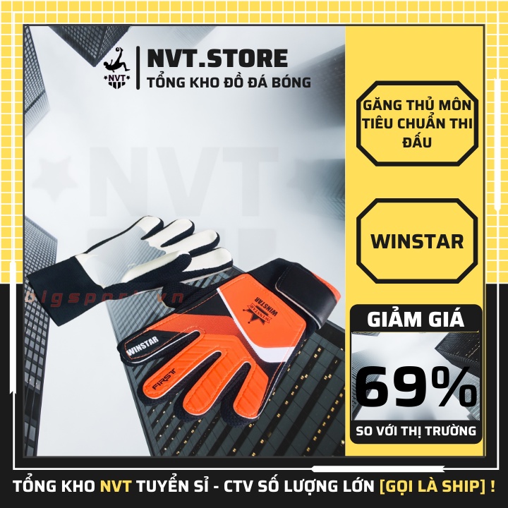 Găng tay thủ môn trẻ em Winstar không xương, ôm sát bàn tay, Bao tay bắt bóng dính siêu tốt - NVT.store.vn