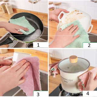 COMBO 2 - 5 SET Khăn Lau 2 mặt thấm hút nước đa năng SET 10 khăn lau