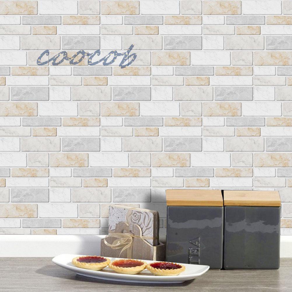 Wall stickers Bricks Decals PVC Set Kit Imitation Marble Tile Glass DIY