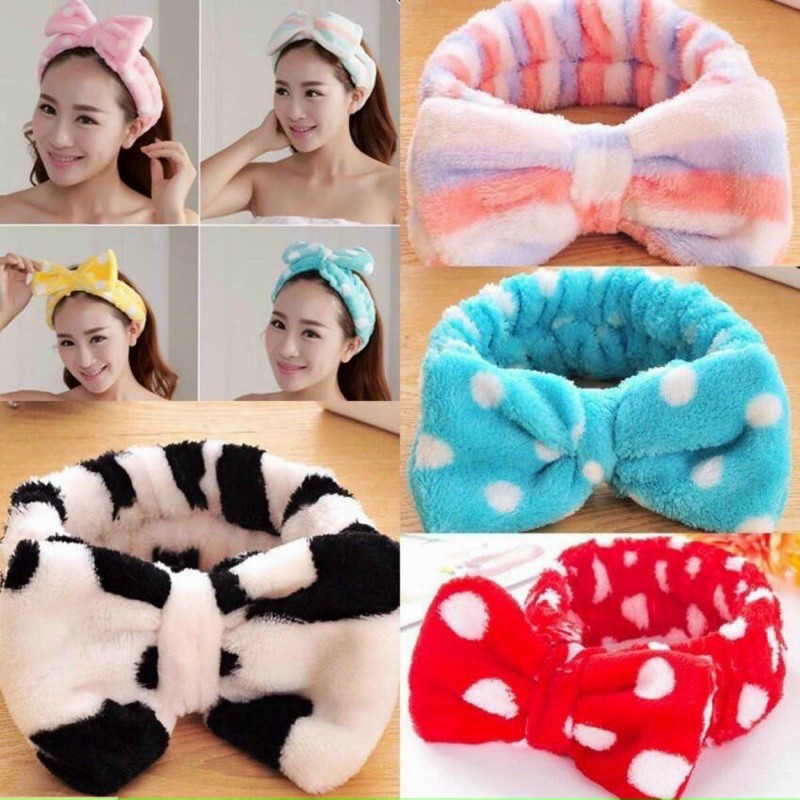 BĐ8 Băng Đô Make Up băng đô rửa mặt có nơ