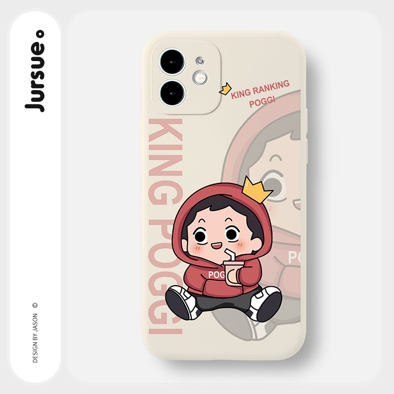 Ốp lưng JURSUE hoạt hình cặp đôi dễ thương đẹp cho iPhone 13 12 11 Pro Max SE 2020 X XR XS ip 8 7 6 6S Plus kute Y126