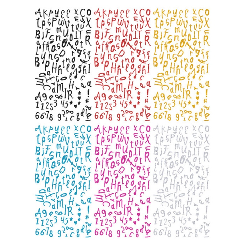 Sa Miếng Dán Trang Trí Sổ Tay Hình Chữ Cái Và Số Phối Kim Tuyến Lấp Lánh