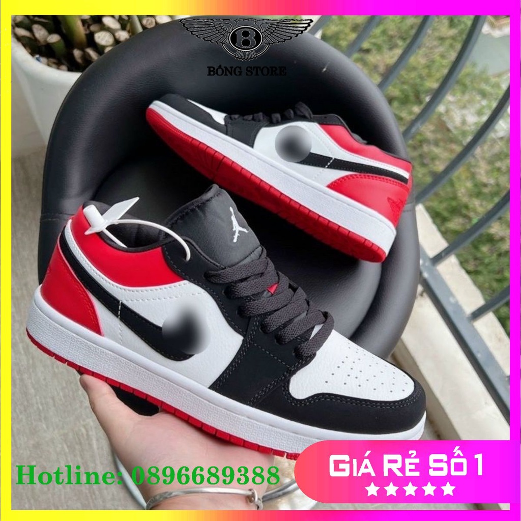 Giày Sneaker JD đen đỏ rep1.1, giày thể thao jd đỏ nam/nữ