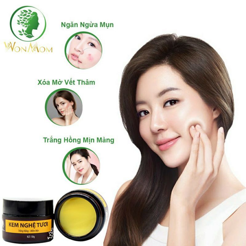 Combo 2 Hũ Kem nghệ tươi Wonmom - dưỡng trắng da tự nhiên - giảm thâm nám