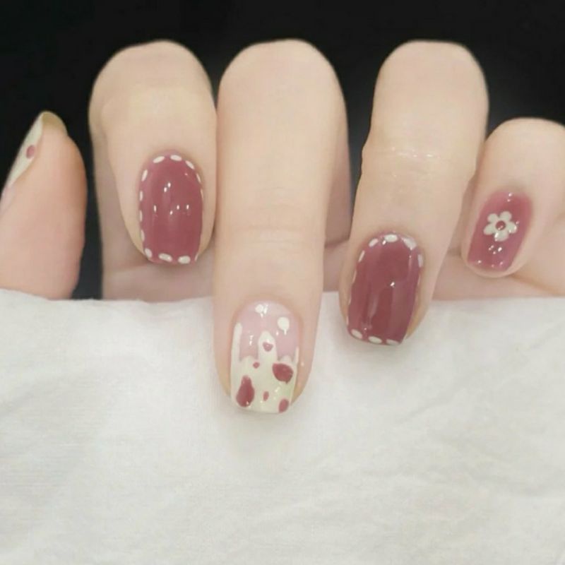 Nailbox thiết kế hồng vẽ dễ thương