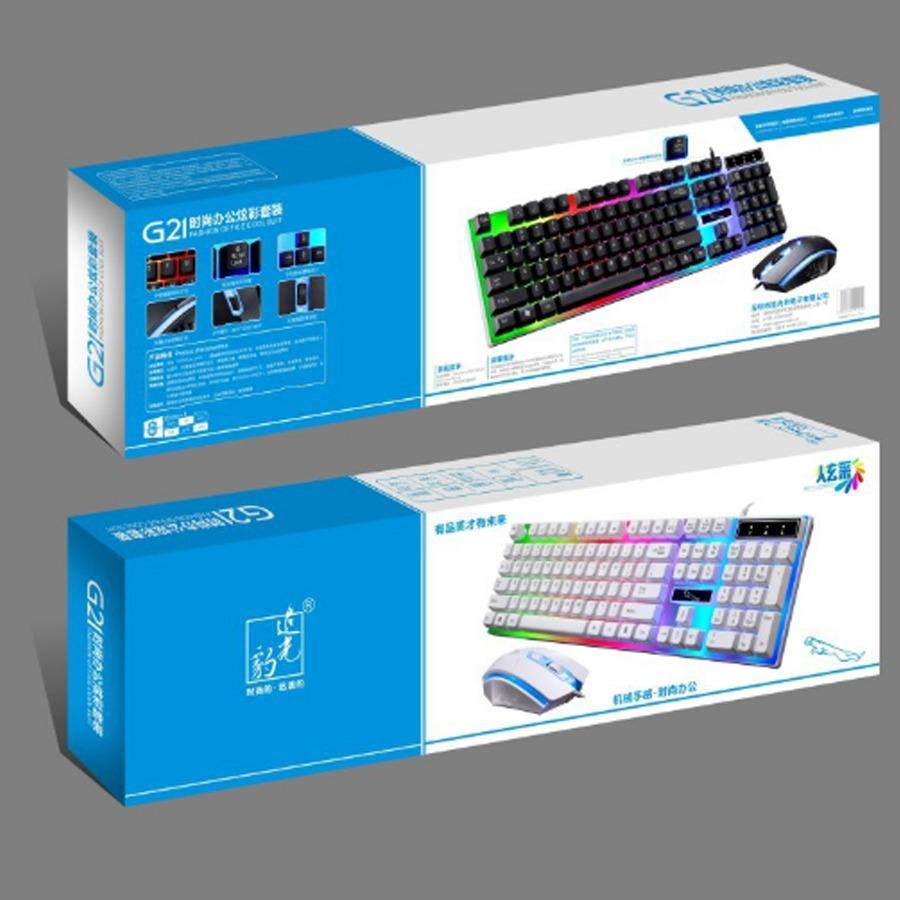 Bộ Phím Chuột Gaming ADB-Link G21 Led Đẹp - Combo Phím Chuột  Có Dây Cổng USB - Chính Hãng