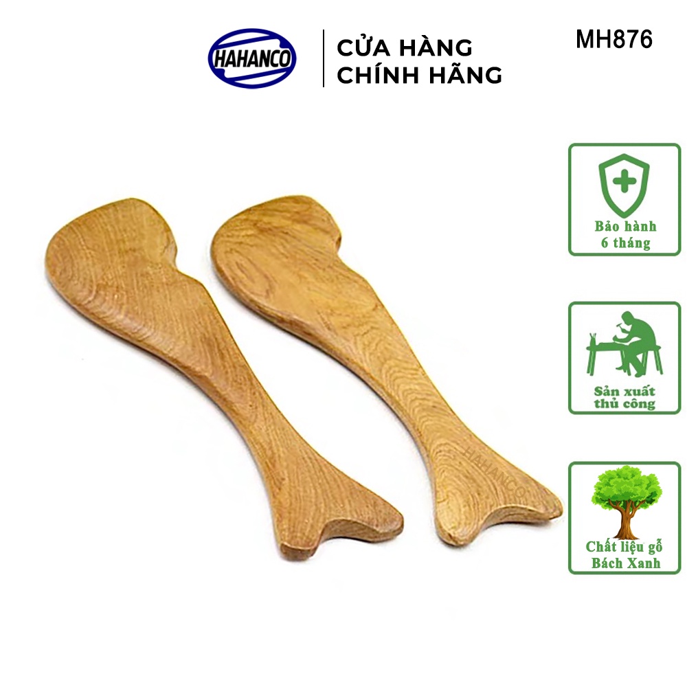 Combo 2 Cạo Gió Mát Xa Ngón Tay Bằng Gỗ Thơm HAHANCO Lưu Thông Khí Huyết - MH876