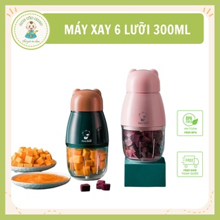 Máy xay đa năng Pony Bear 6 lưỡi cối thuỷ tinh - máy xay thịt chế biến đồ ăn dặm cho bé
