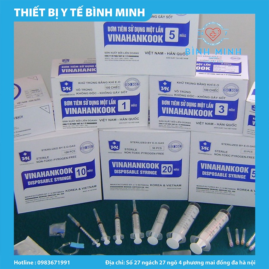 BƠM KIM TIÊM SỬ DỤNG MỘT LẦN VINAHANKOOK CÁC LOẠI