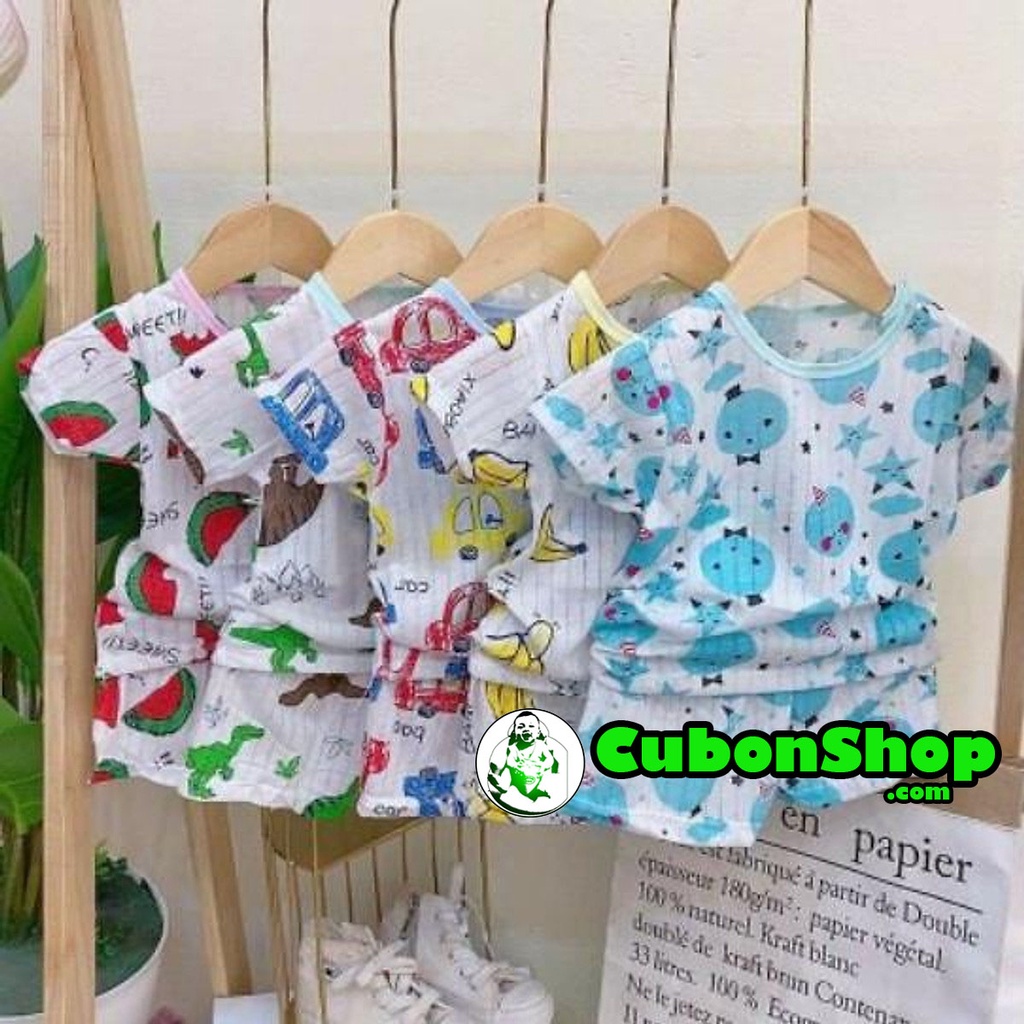 Bộ Cotton Giấy hè cài vai siêu thoáng