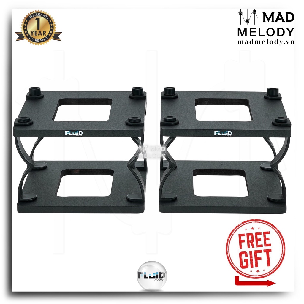Fluid Audio DS8 Desktop Monitor Stands (Pair) (Cặp chân loa kiểm âm để bàn chống rung chất lượng cao, Brand New)