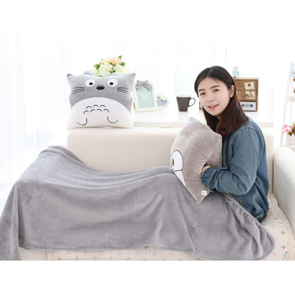 Bộ chăn gối Totoro 1x1.7m 3 trong 1