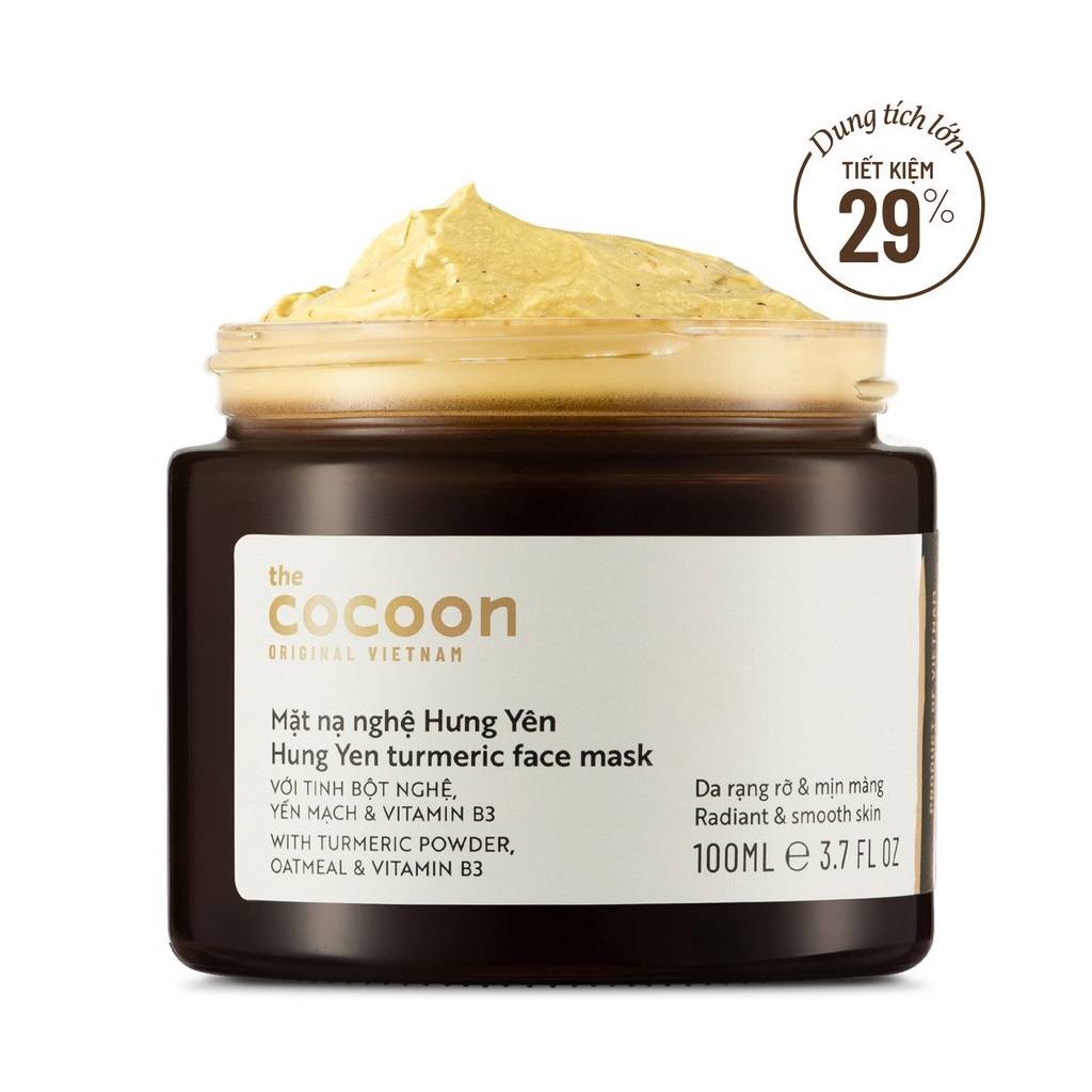 Mặt nạ nghệ Cocoon từ nghệ Hưng Yên Garin cho làn da rạng rỡ và mịn màng bigsize 100ml