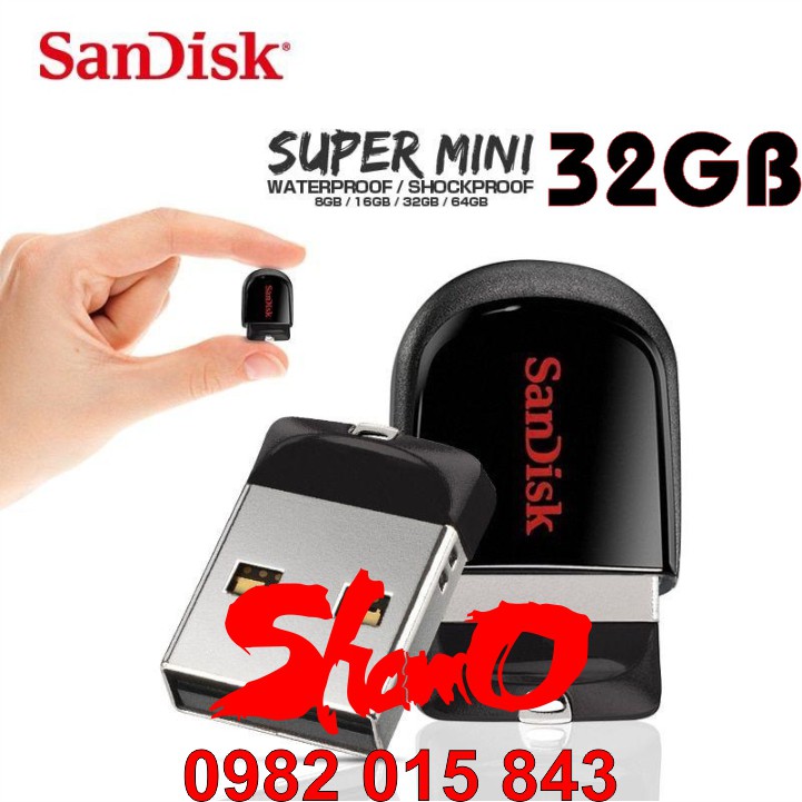 USB chịu nước – SanDisk 32GB Chính Hãng – Cruzer Fit CZ33 – USB Flash Diver – Bảo hành 5 năm – Siêu nhỏ | WebRaoVat - webraovat.net.vn