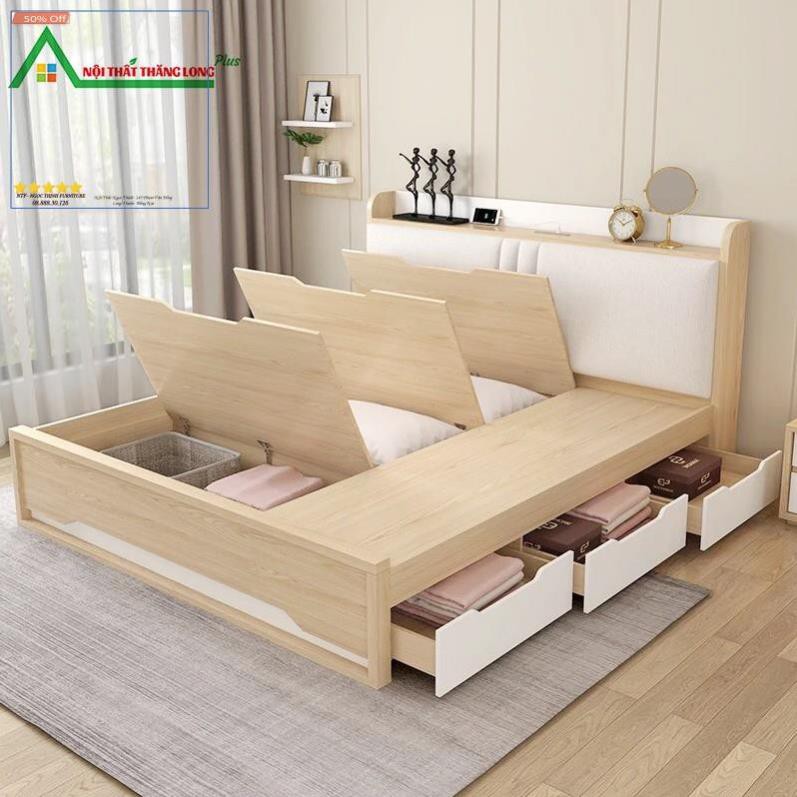 Giường Ngủ Đa Năng Có Ngăn Kéo. Kích Thước 1m6 x 2m, 1m8 x 2m. Bảo Hành 2 Năm, Bảo Trì  Trọn Đời.