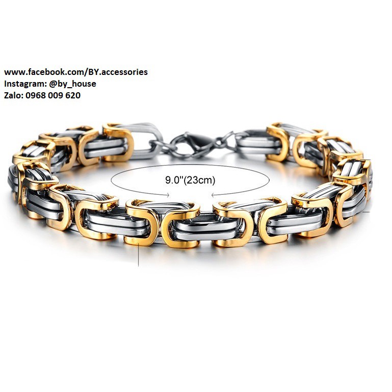 Lắc tay inox nam zigzag 7mm cao cấp không gỉ