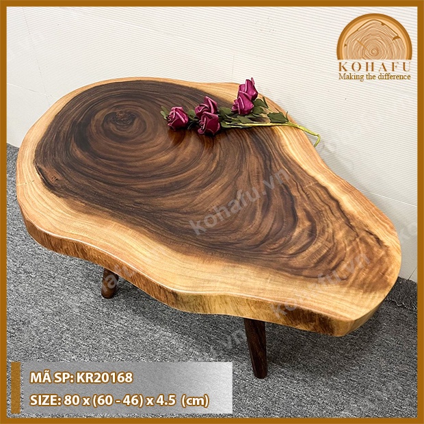 MẶT BÀN TRÒN TỰ NHIÊN KHOANH GỖ ME TÂY SANG TRỌNG KR20168-69