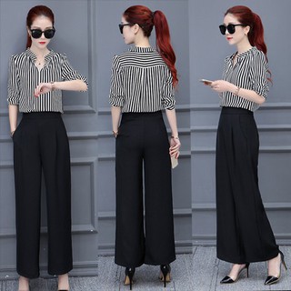 🎀 Mẫu Thời Trang 🎀Set Sọc Quần Ống Rộng - LV1960K15