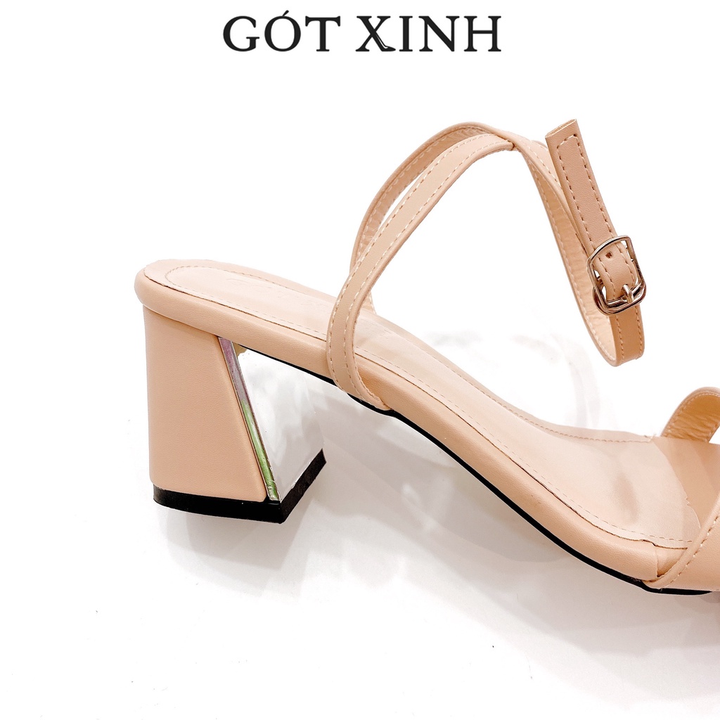 Giày sandal cao gót nữ GÓT XINH GD1 quai mỏng da mềm đế cao 5cm