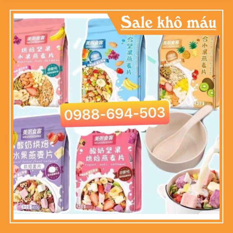 Set 2 túi ngũ cốc giảm cân sữa chua hoa quả (túi 500g)