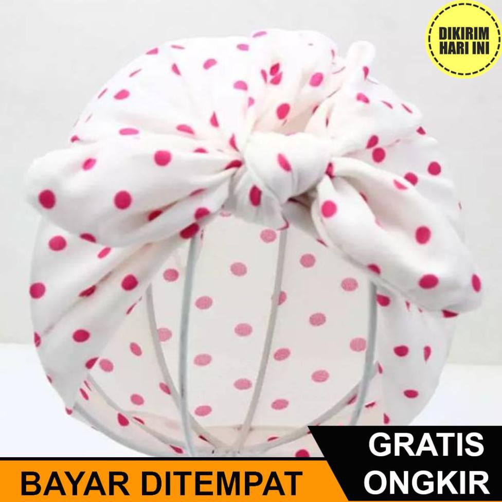 Khăn Turban Chấm Bi Cho Bé Sơ Sinh Jg4197 Dễ Thương