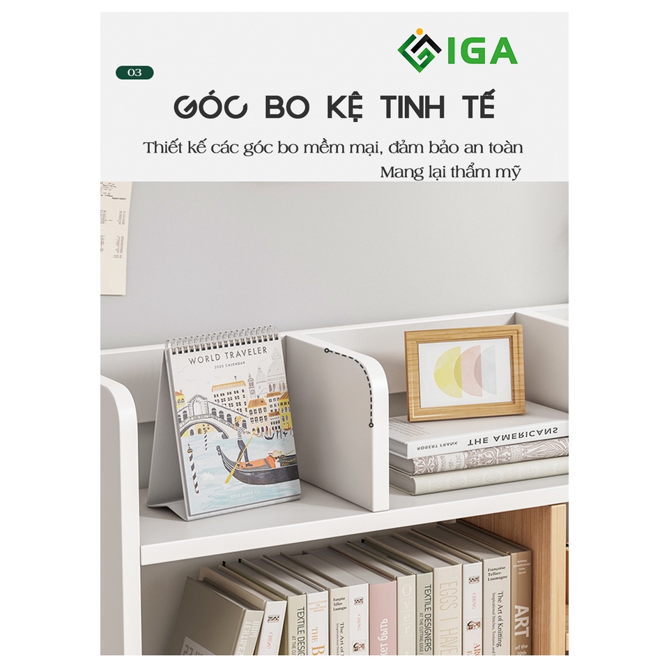 Kệ Sách Để Bàn Bàn Làm Viêc IGA Thiết Kế Hiện Đại GP157