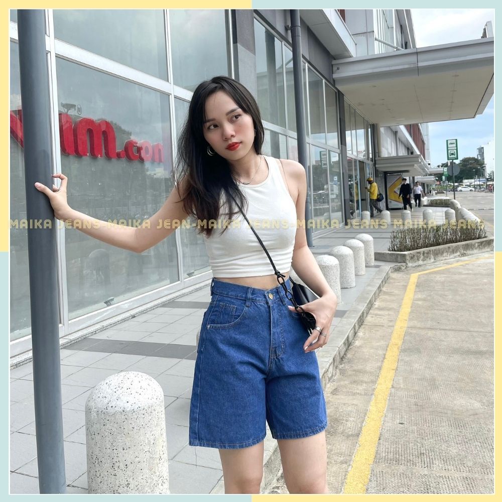 QUẦN JEANS NỮ LỬNG TRƠN LƯNG CAO DỄ PHỐI ĐỒ MK70