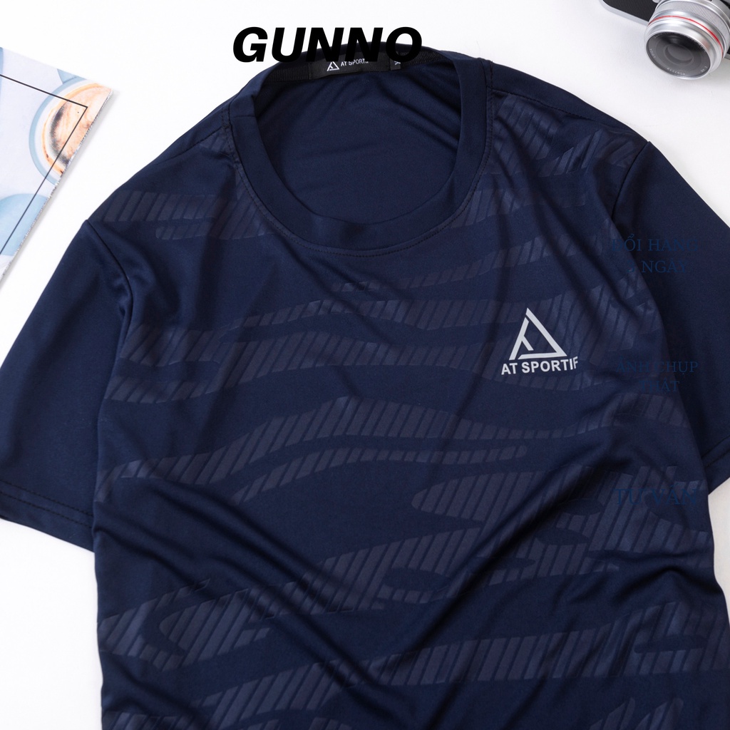 Bộ Thể Thao Nam GUNNO ép vân vải thun lạnh quần dù thoáng mát co giãn năng động thời trang
