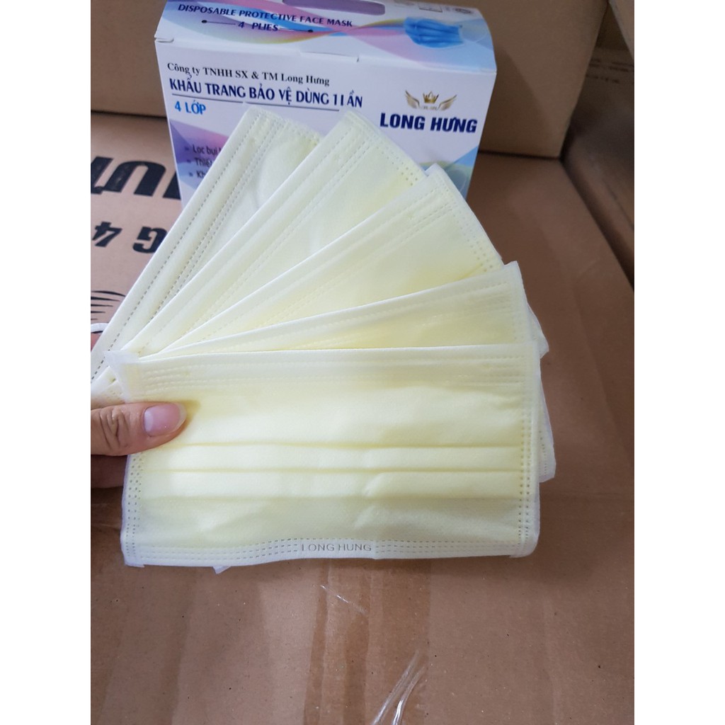 HỘP 50 CHIẾC KHẨU TRANG Y TẾ MÀU VÀNG | BigBuy360 - bigbuy360.vn