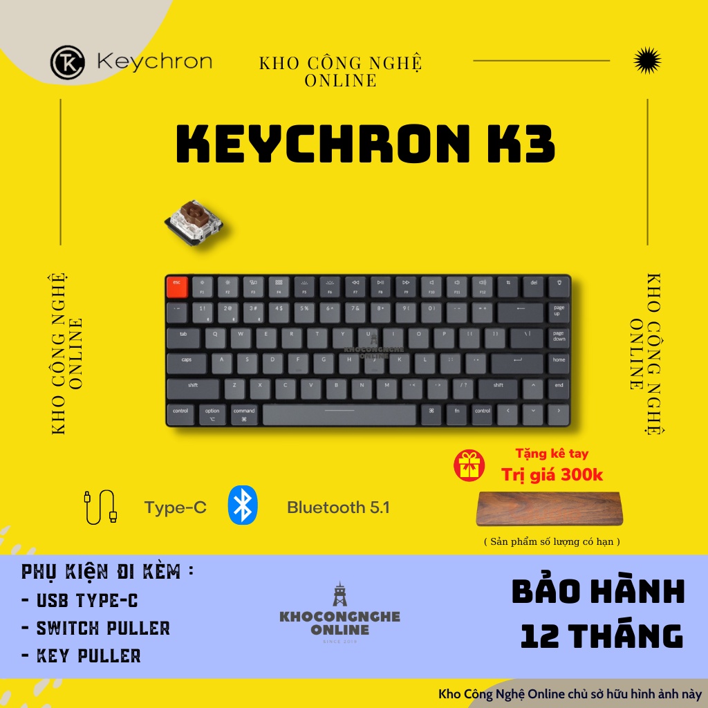 Mã 11ELSALE hoàn 7% đơn 300K Keychron k3 - Bàn phím cơ Keychron K3 siêu thumbnail
