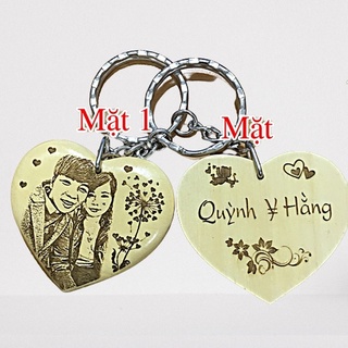 Móc khoá gỗ khắc hình ảnh - Quà tặng theo yêu cầu