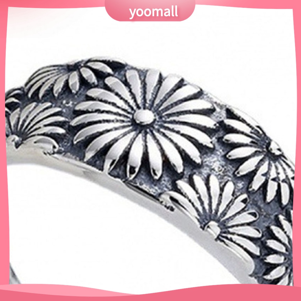 Yomall♡ Nhẫn Cưới Đính Hoa Cúc Có Thể Điều Chỉnh Kích Cỡ