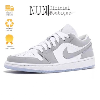 Giày Jordan xám trắng đế xanh, Giày Jordan 1 cổ thấp JD grey xám đế xanh bản đẹp full box bill. NUNboutique