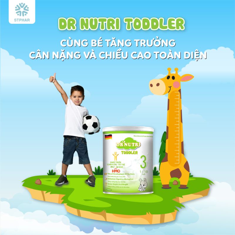 Sữa bột phát triển chiều cao Dr Nutri Toddled 900g stphar