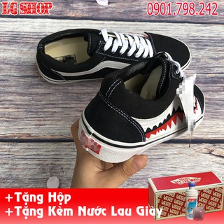 [Freeship] Giày Thể Thao Cá Mập (Răng Cưa) Đen Trắng [Ảnh Thật]