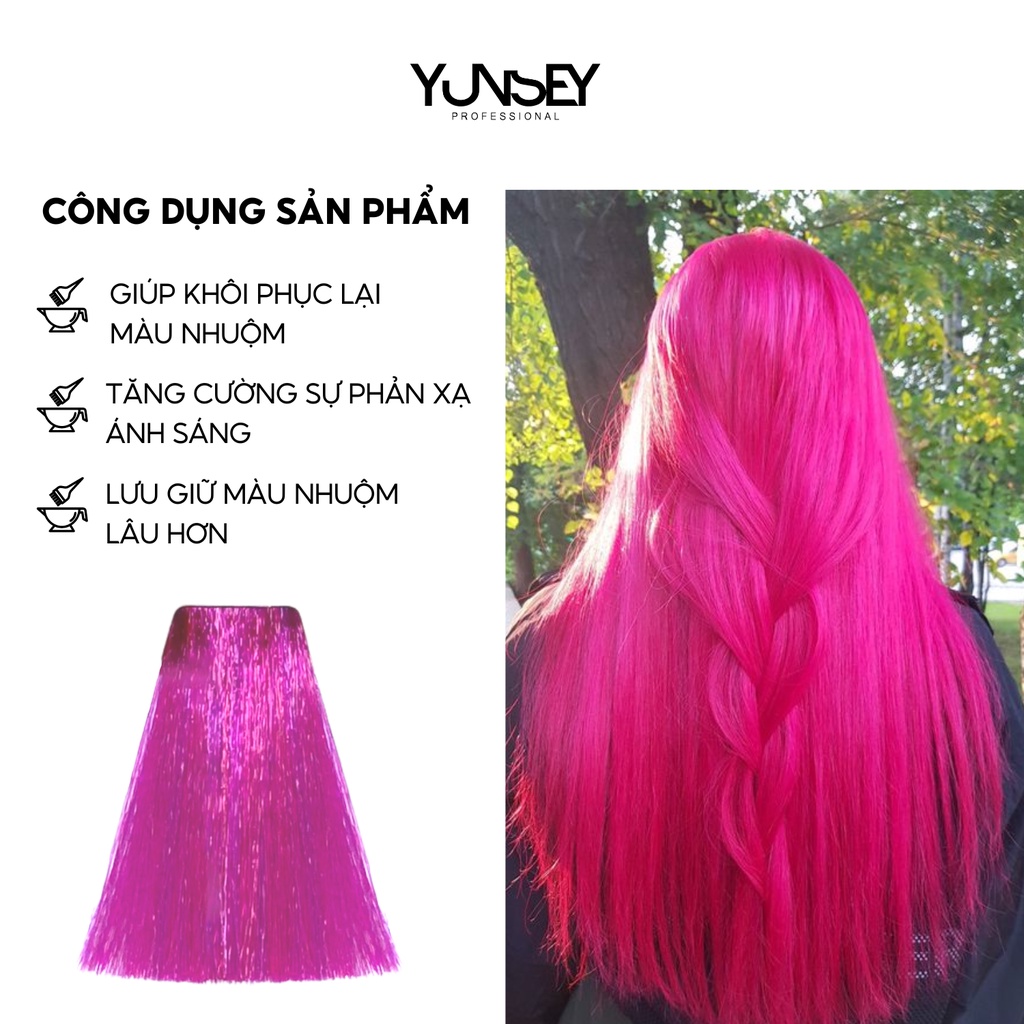 Kem nhuộm dưỡng tóc màu Hồng đậm Fuchsia Color Mask Yunsey 200ml