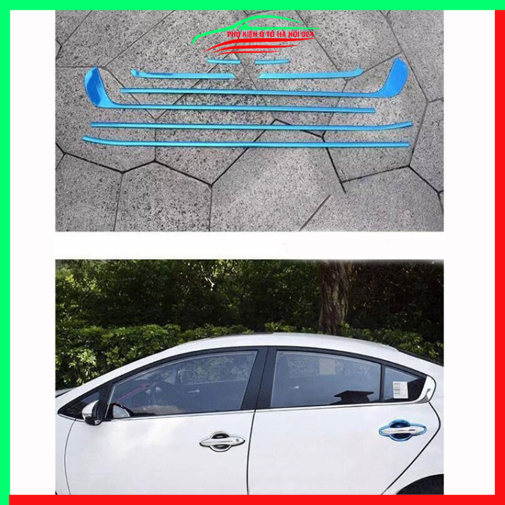 Bộ nẹp viền chân kính cong kính Kia K3, Cerato 2016-2018 Inox sáng bóng chuẩn form xe