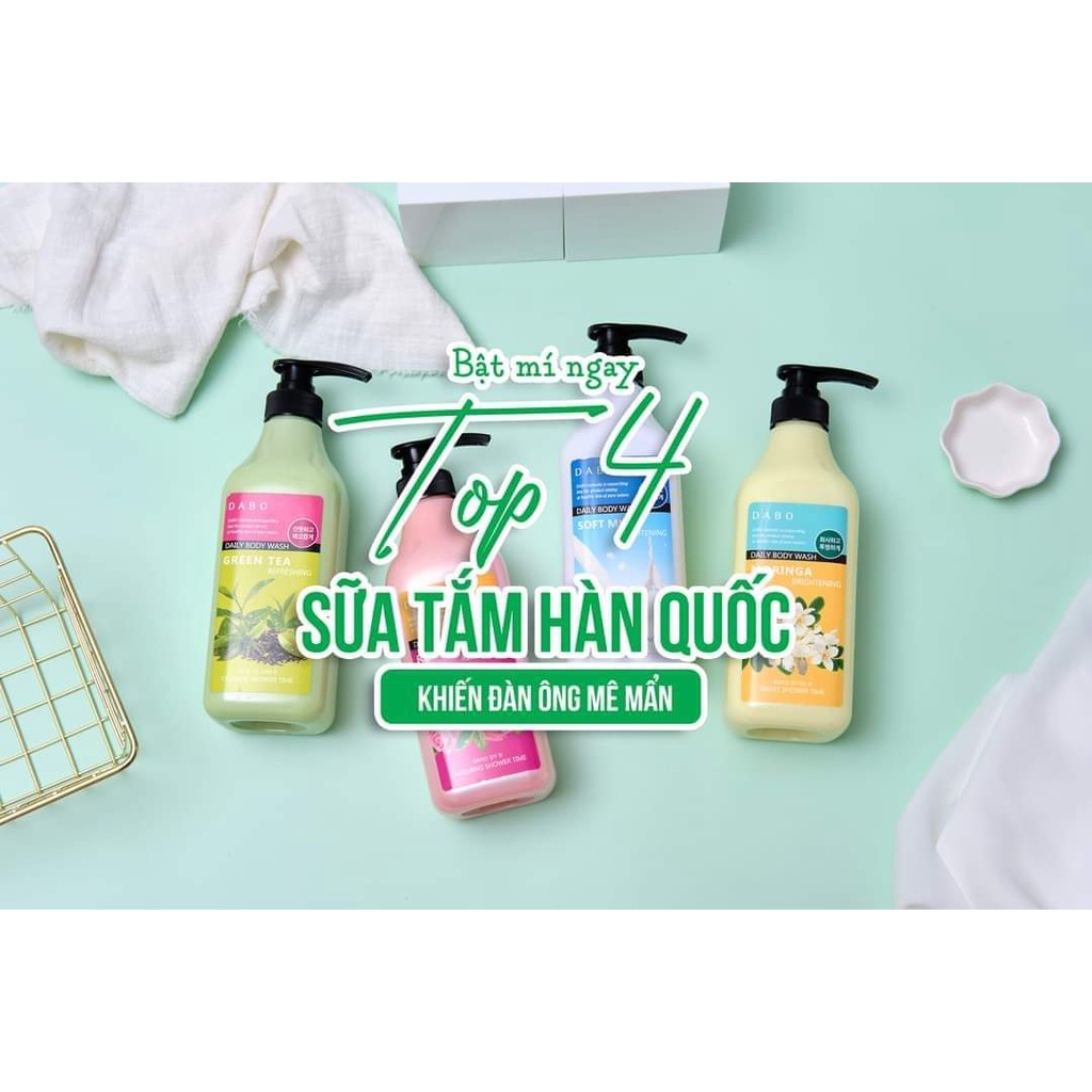 Sữa Tắm Trắng Da Dabo Hàn Quốc, Sữa tắm trắng da cao cấp DABO Whitening Soft Milk 750ml, Quynh Vy Cosmetics - Hue