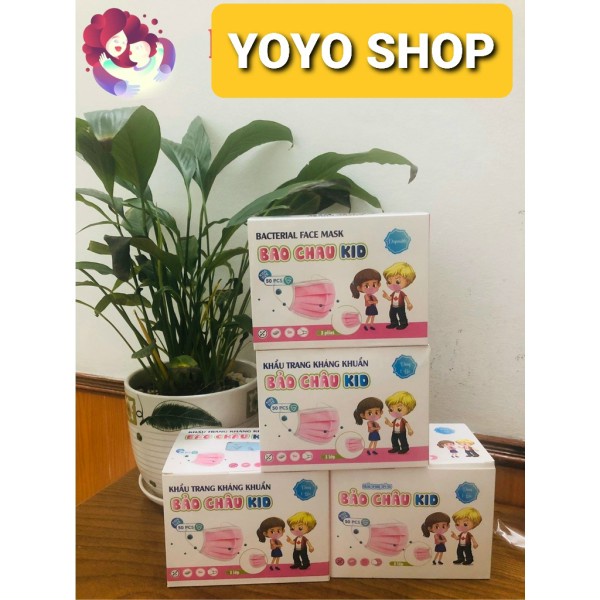 Hộp khẩu trang y tế trẻ em 3 lớp (2 tuổi-10tuổi)kháng khuẩn lọc bụi khử trùng bảo châu hàng việt nam chất lượng cao