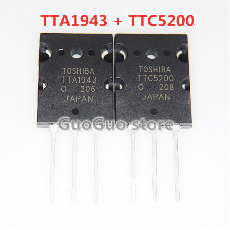 5 Cặp TTA1943 10 Cái + 5 Chiếc TTC5200 C5200 A1943 TO-3PL Silicon PNP NPN Bộ Khuếch Đại Công Suất Ca