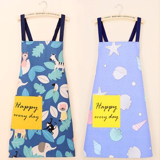 Tạp Dề Vải Cotton Kẻ Sọc Chéo Phong Cách Hàn Quốc